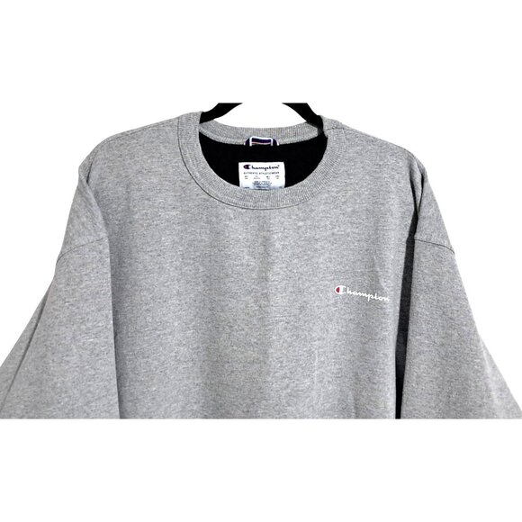 Vintage 90s/2000s Champion Heather Gray Crewneck Sweatshirt XXL Sleeve C Logo - Picture 6 of 8